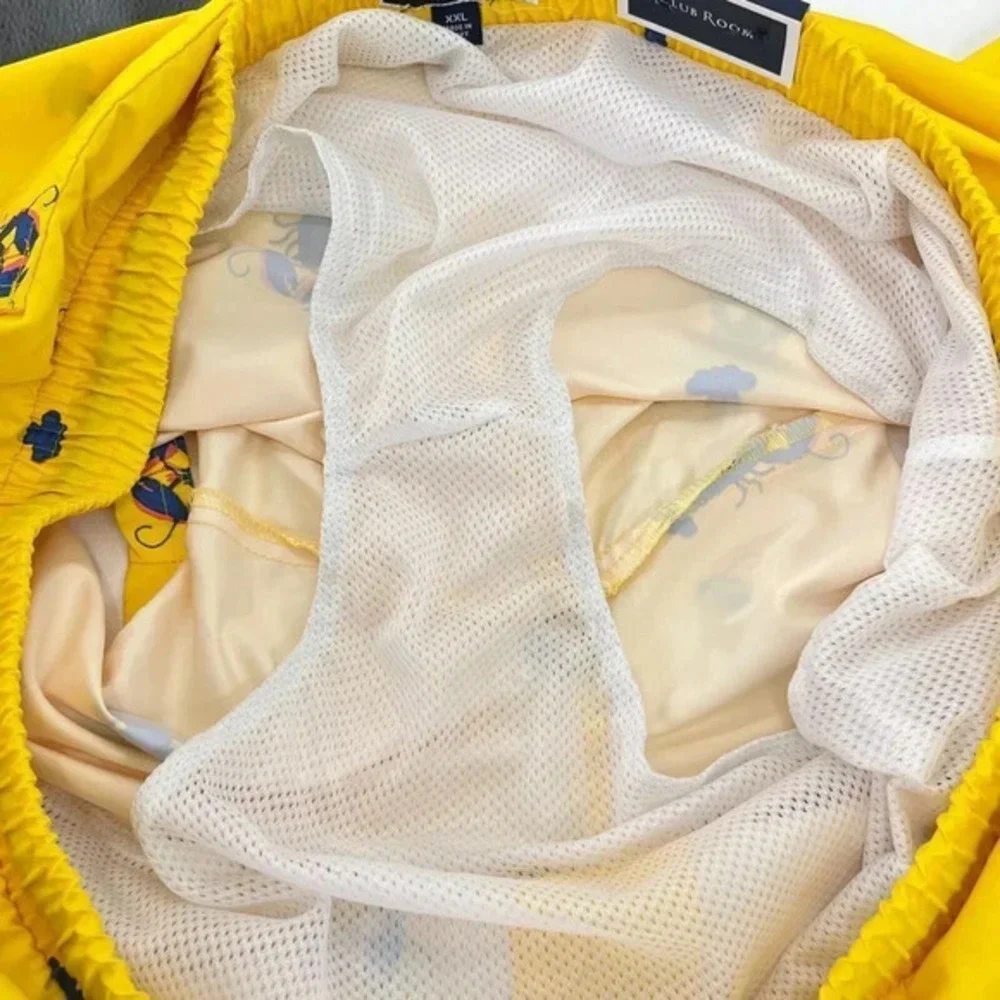 Club Room Lined Swim Trunks Mens XXL Yellow‎ Quick Dry Novelty Print 7